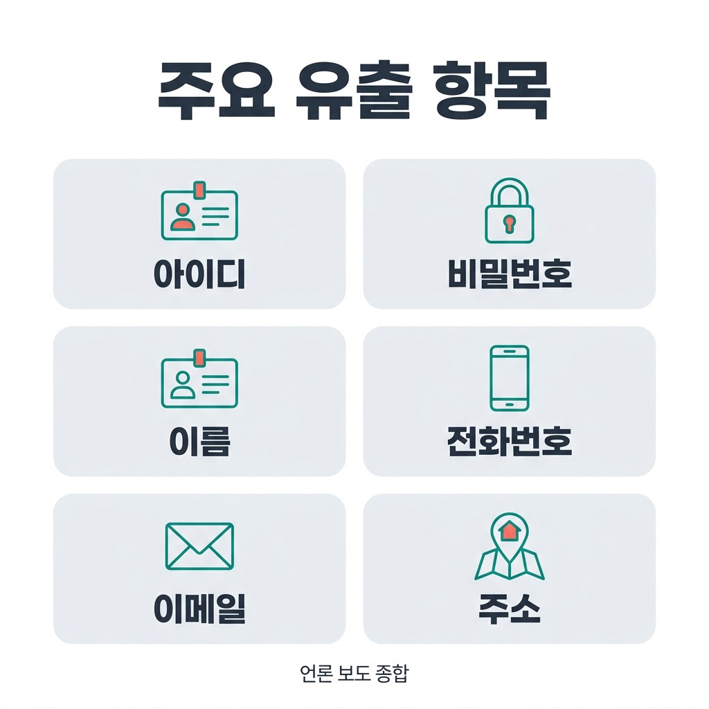 할리스 비밀번호 변경 주요 유출 항목