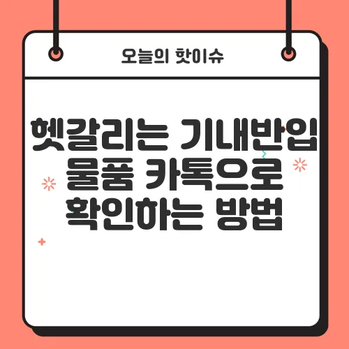 헷갈리는 기내반입 물품 카톡으로 확인하는 방법