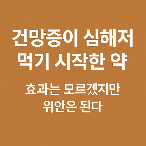 건망증이 심해져서 먹기 시작한 약
