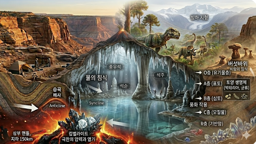 어둠 속에서 빚어진 시간의 조각, 동굴의 신비와 종유석·석순이 자라는 영겁의 기다림