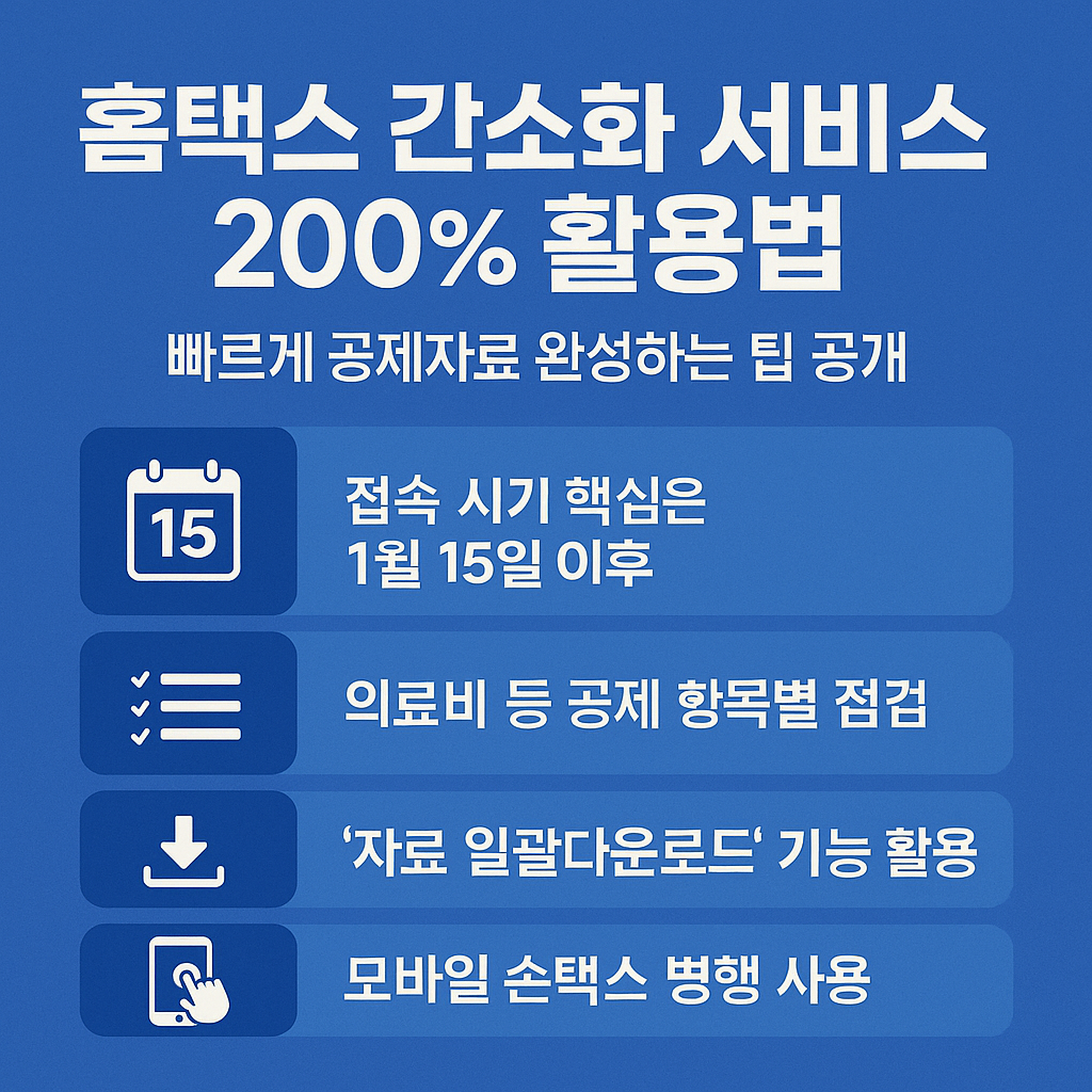 홈택스 간소화 서비스 200% 활용법 — 빠르게 공제자료 완성하는 팁 공개