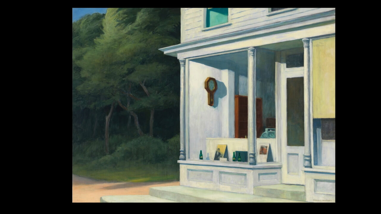 오전 7시의 햇빛과 차분함을 담고 있는 호퍼의 작품 <오전 7시>