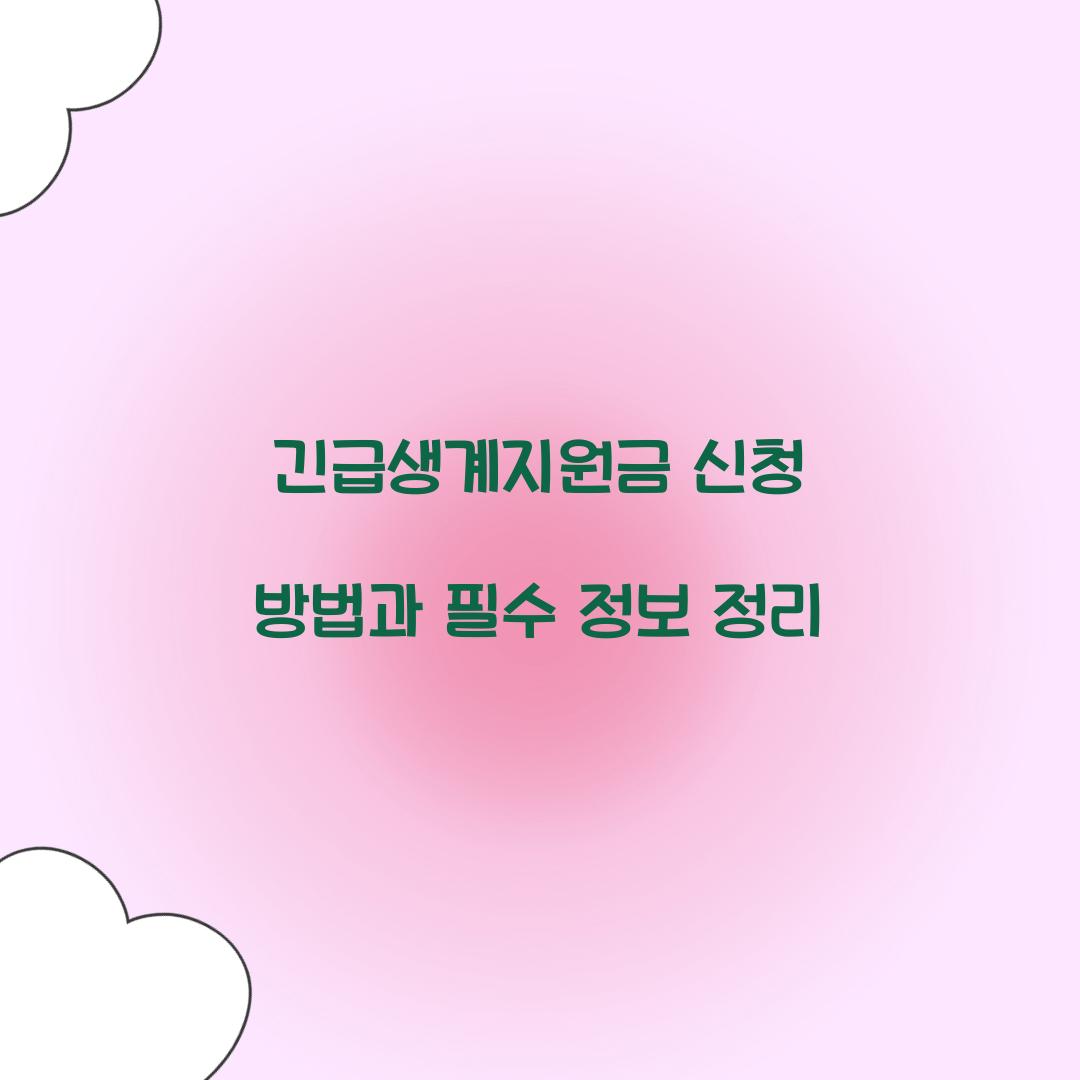 긴급생계지원금 신청