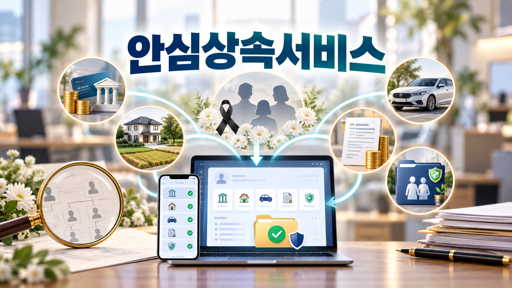고인의 통장과 숨은 빚 10분 만에 찾는 법: 안심상속 원스톱 서비스 14종 통합 조회
