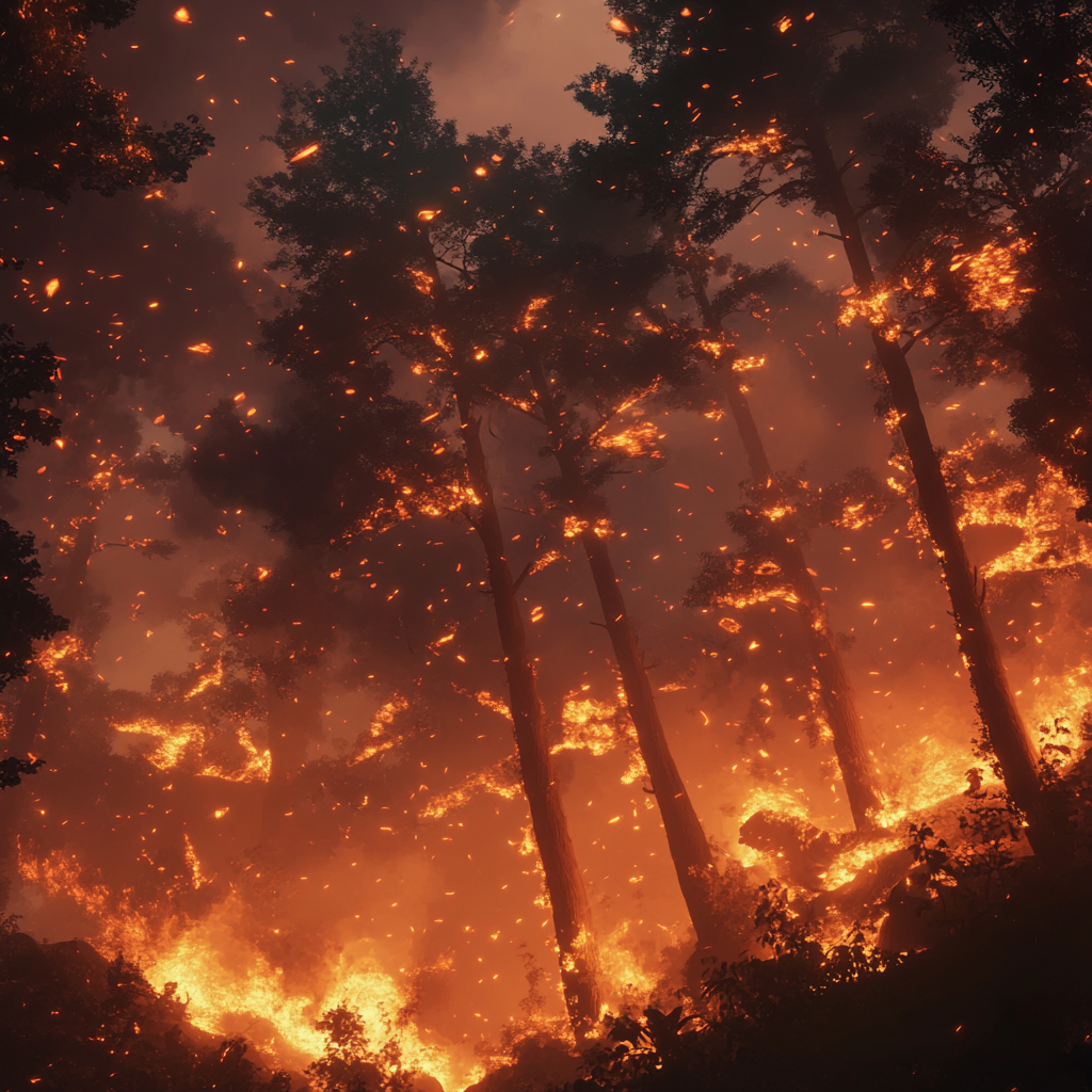 숲에서 불이나는 꿈 해몽