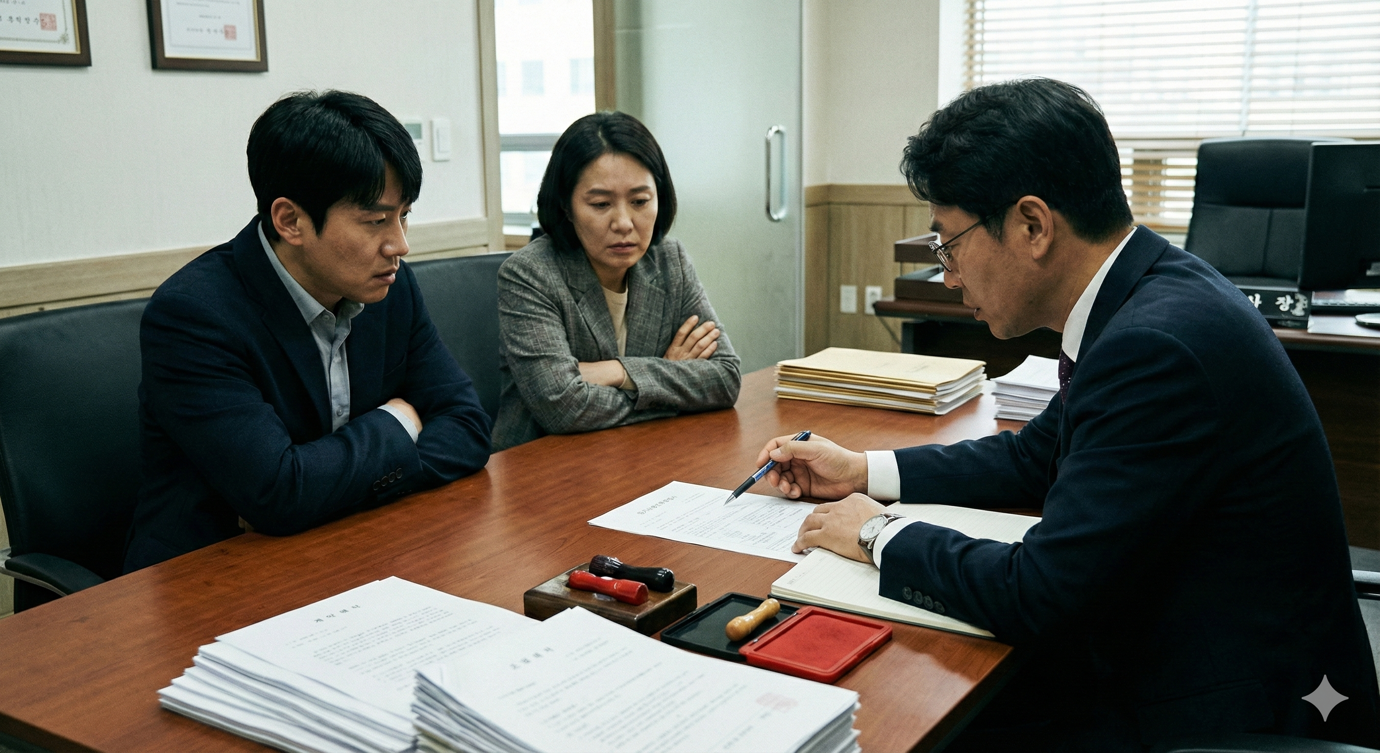 전세 계약서 작성하는 모습