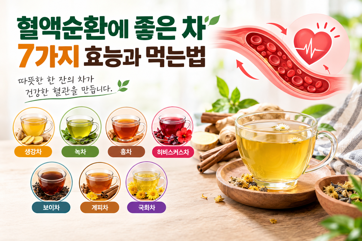 혈액 순환에 좋은 차 관련 자료