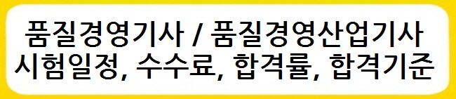 품질경영기사 품질경영산업기사 시험일정, 수수료, 합격률, 합격기준