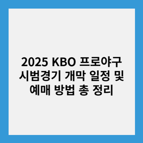 2025 KBO 프로야구