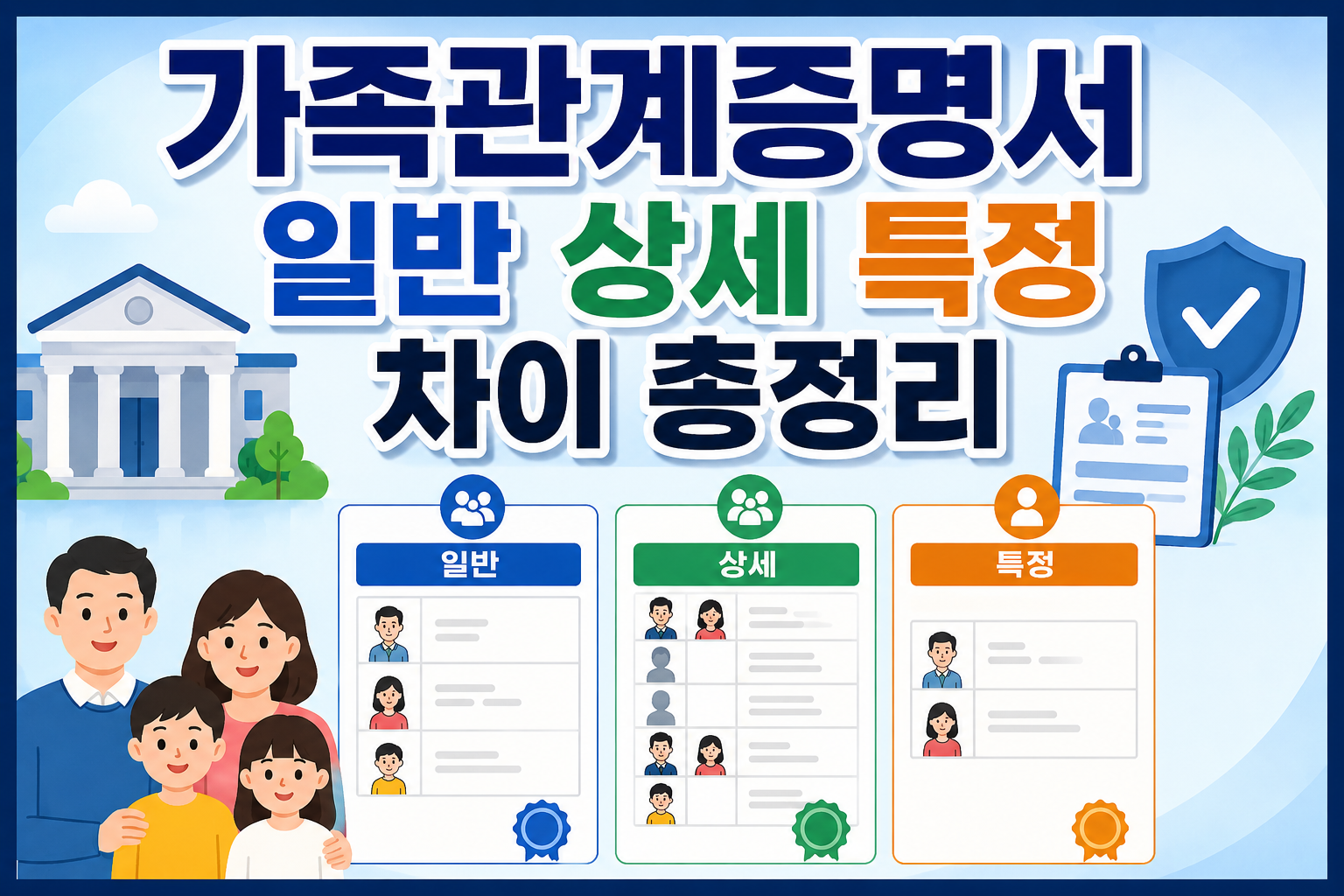 가족관계증명서 일반 상세 특정 차이 총정리! 제출 전 꼭 확인하세요 관련 사진
