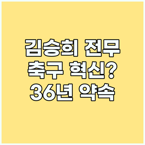 김승희 신임 전무, 한국 축구 혁신