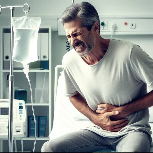 미란성 위염 대표적인 증상, 미란성 위염으로 입원한 중년 남성 사진