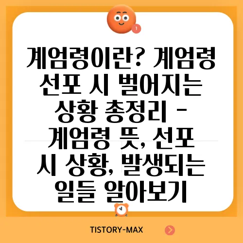 계엄령이란? 계엄령 선포 시 벌어지는 상황 총정리 - 계엄령 뜻, 선포 시 상황, 발생되는 일들 알아보기