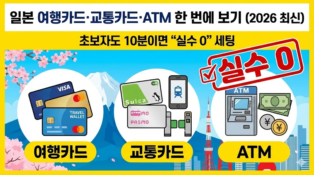 일본 여행카드·교통카드·ATM 한 번에 보기(2026 최신)|초보자도 10분이면 “실수 0” 세팅
