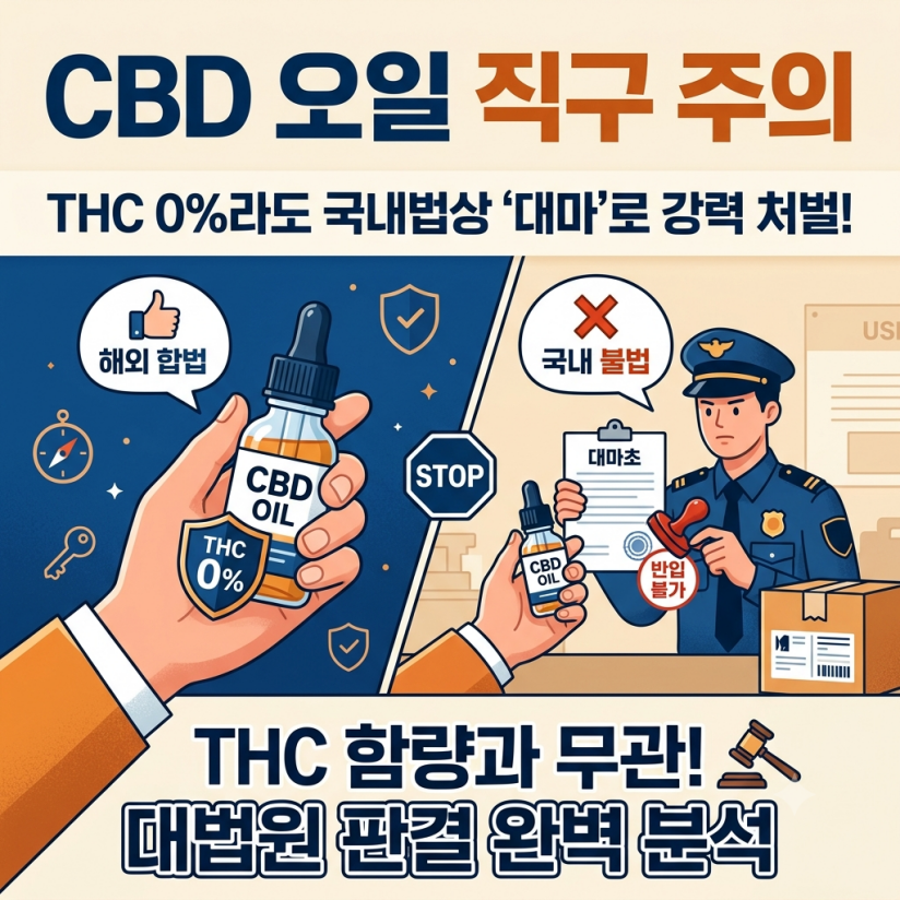 CBD 오일 대마씨 오일 헴프 제품별 국내 반입 가능 여부 정리표