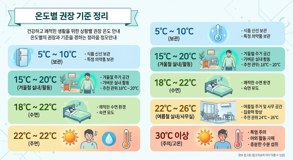 온도별권장기준정리