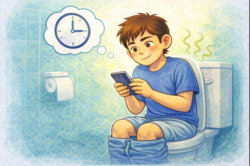 똥 쌀 때 핸드폰 보는 습관,