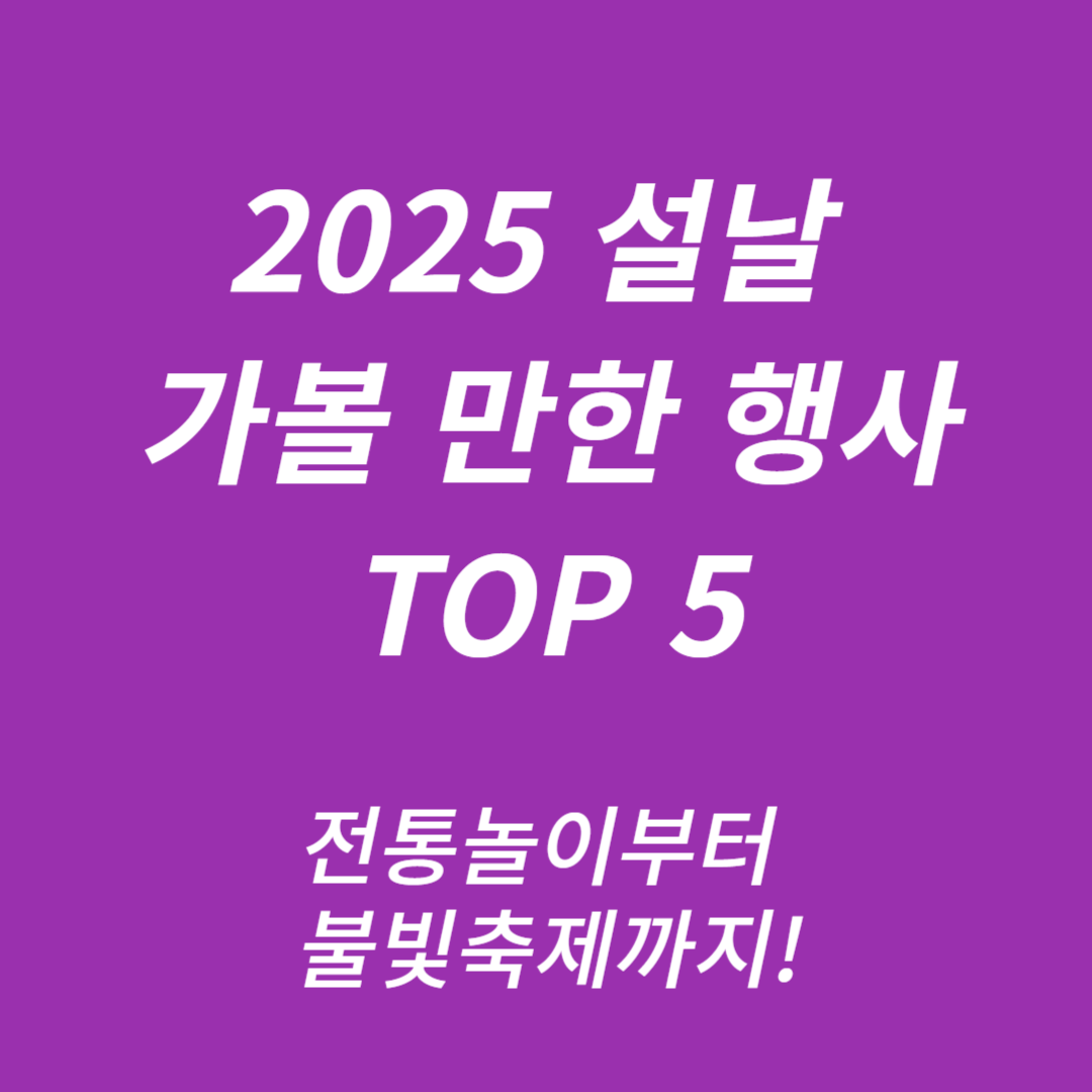 2025 설날 가볼 만한 행사 TOP 5