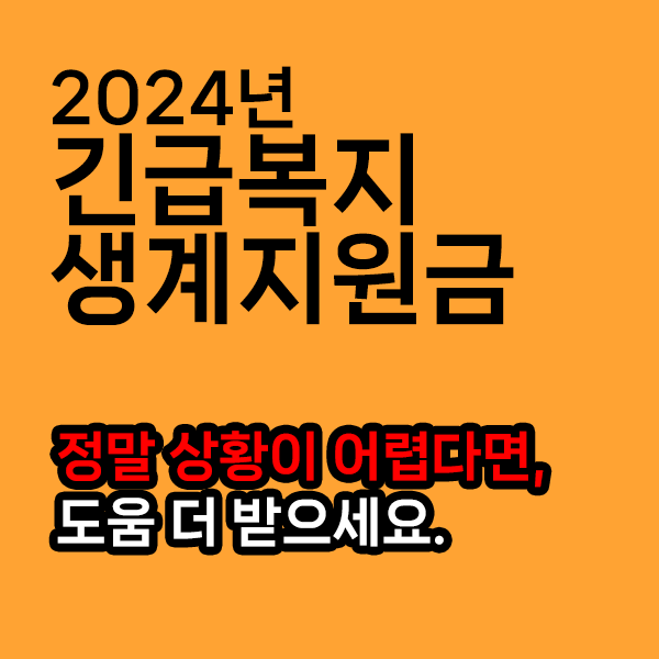 2024 긴급복지 생계지원금