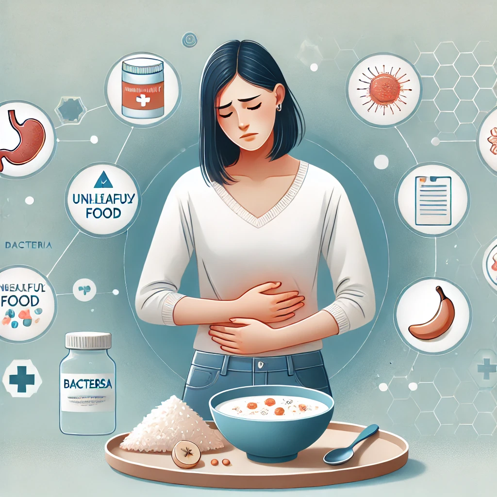 장염으로 아파하는 사람 이미지