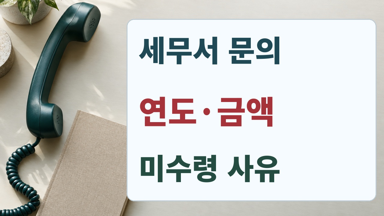 연도와 금액, 지급요구일, 미수령 사유를 적어 세무서에 문의하는 순서