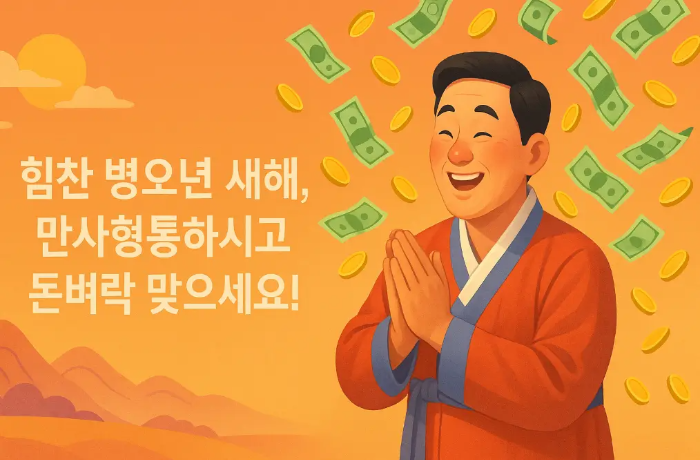희망찬 병오년 새해 인사말 돈벼락맞는 남자