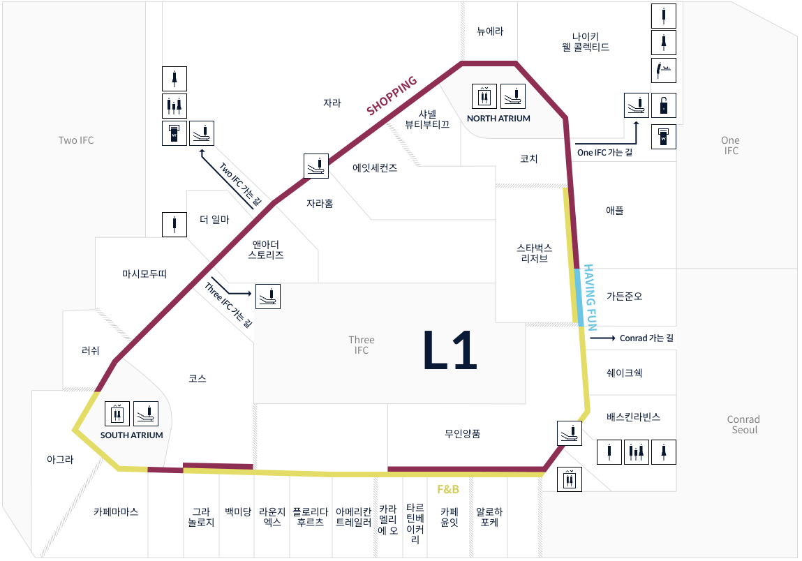 IFC몰 1층 약도
