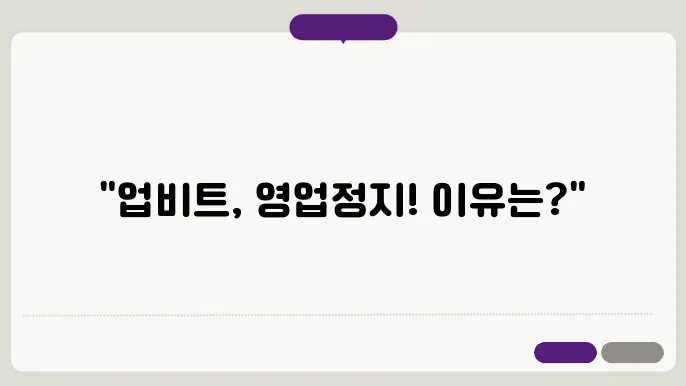 업비트 사태에 대한 금융당국 대응