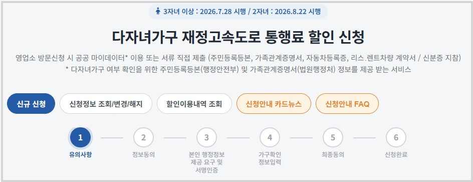 다자녀 고속도로 할인