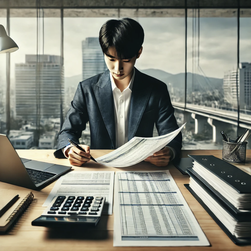 세금 납부를 준비하는 모습