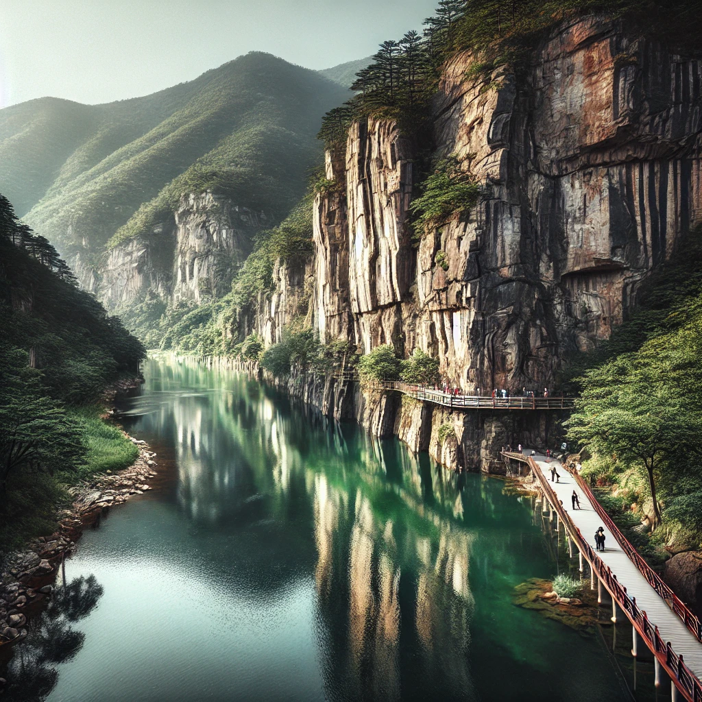 부소담악의 절경을 담은 이미지 사진