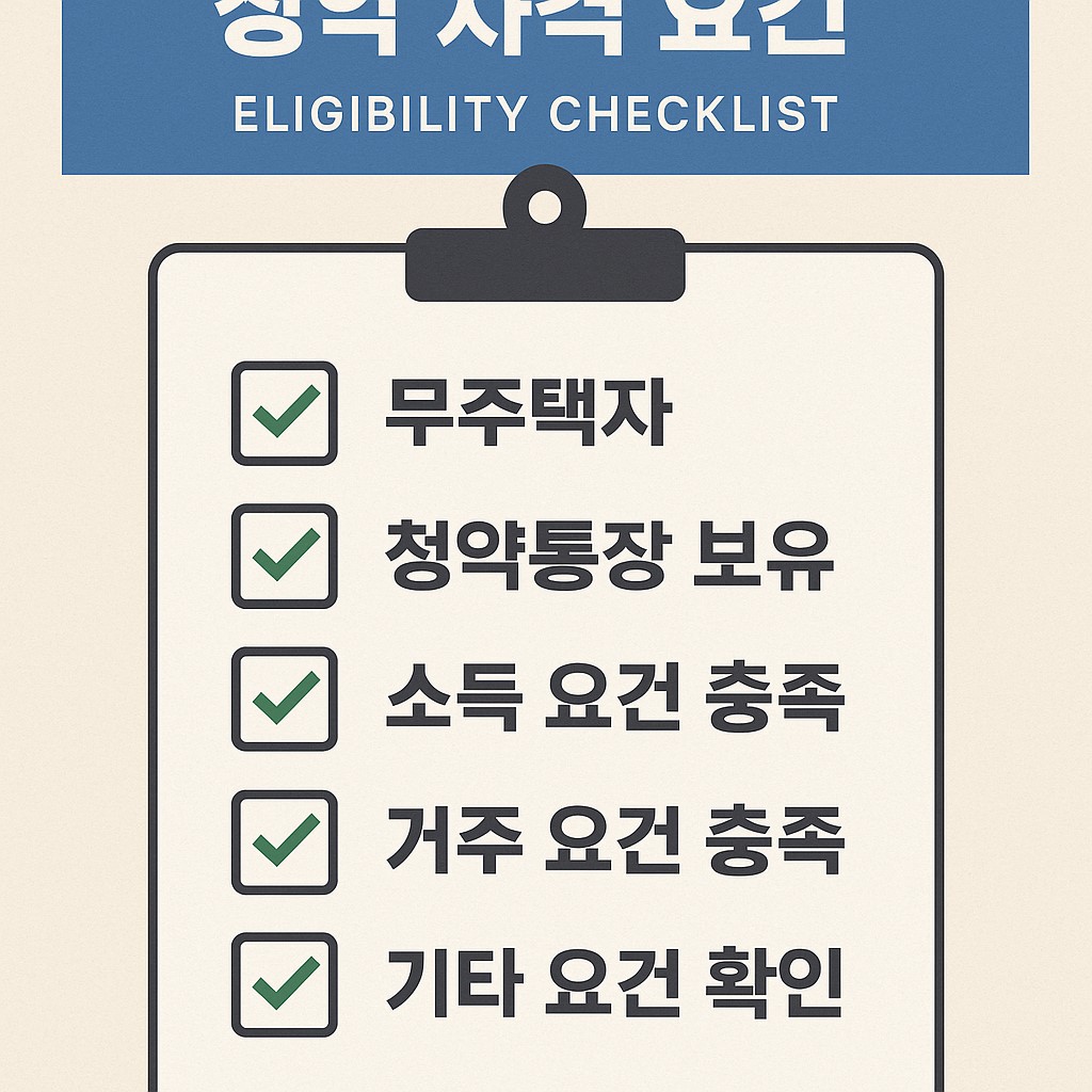 청약 자격 조건 체크리스트 인포그래픽