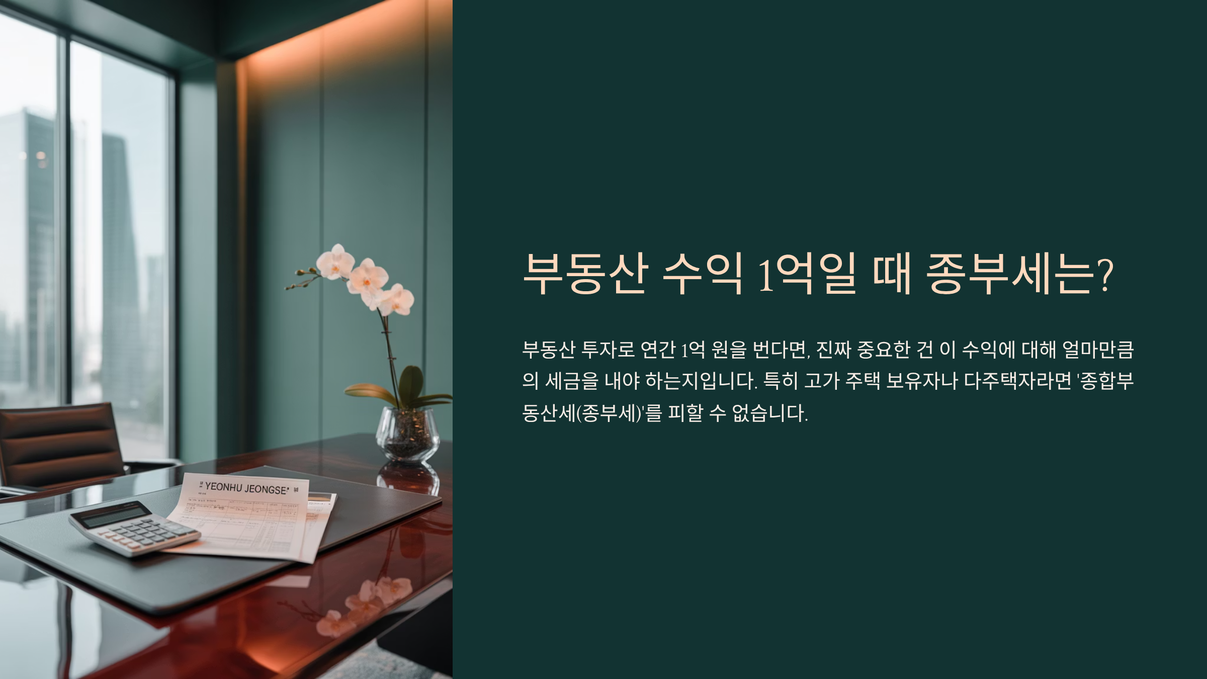 부동산 수익 1억일 때 종부세는?