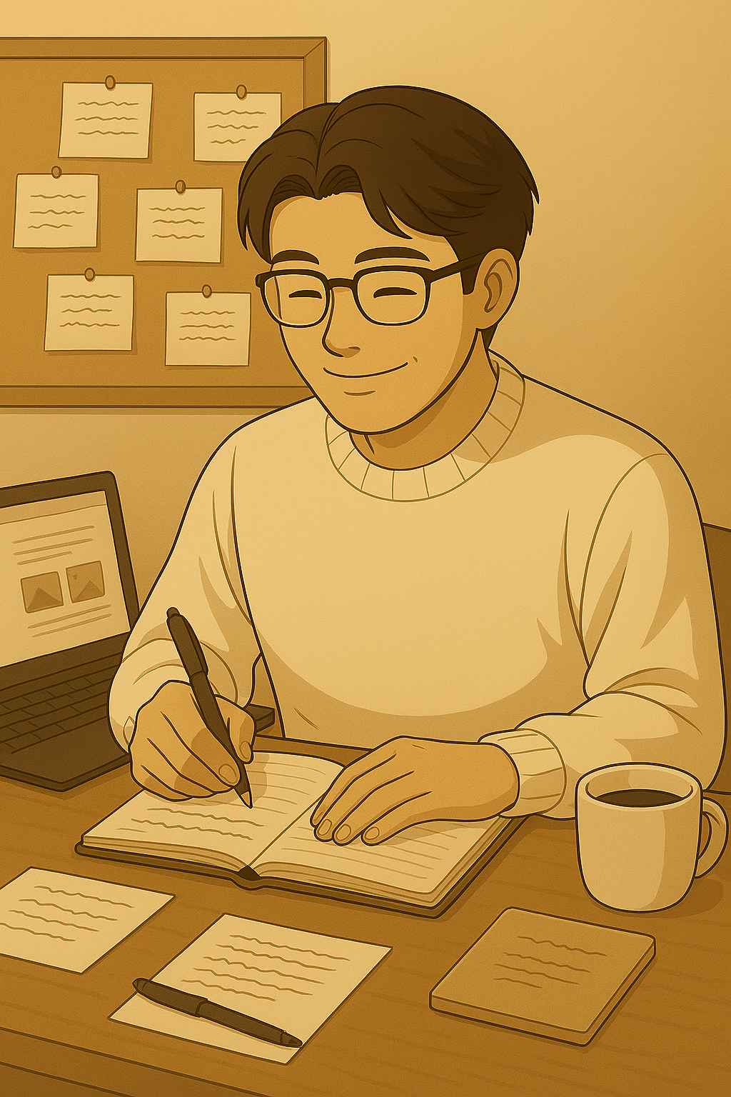 고객의 피드백 정리하는 모습