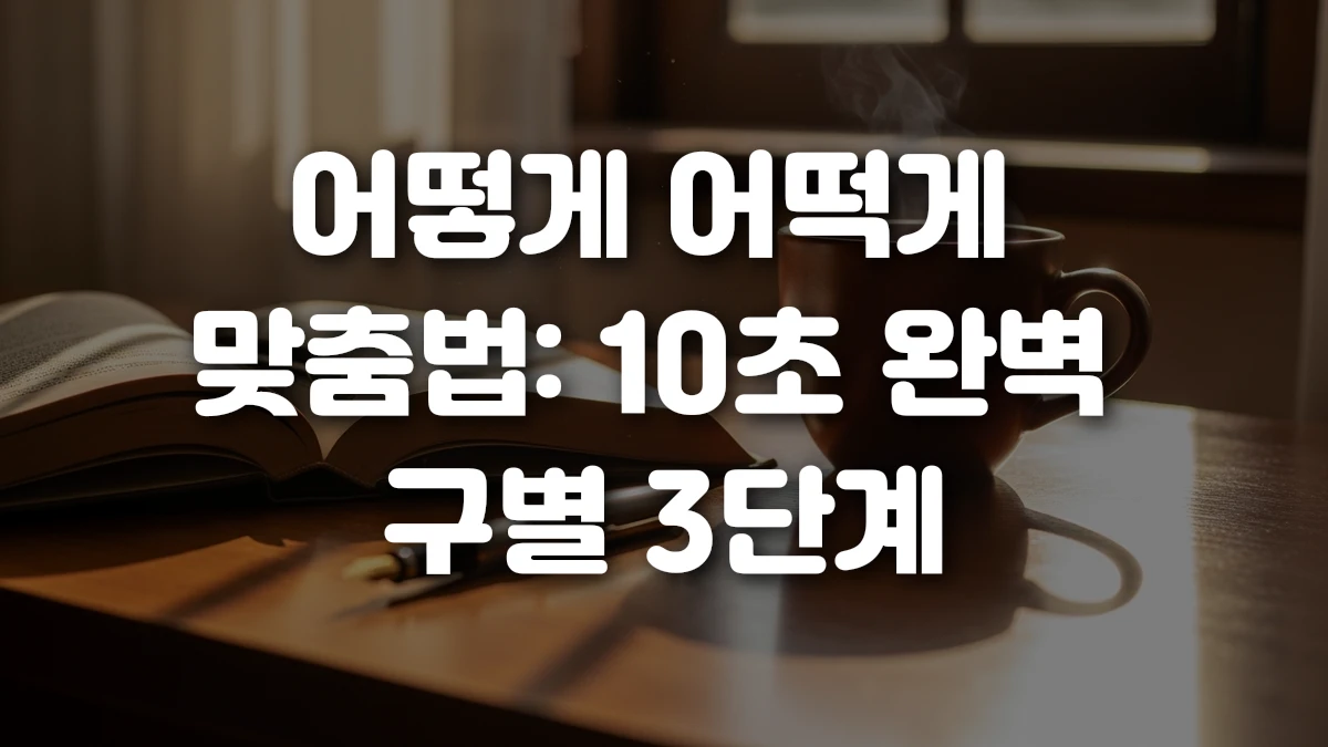 어떻게 어떡게 맞춤법 10초 완벽 구별 3단계