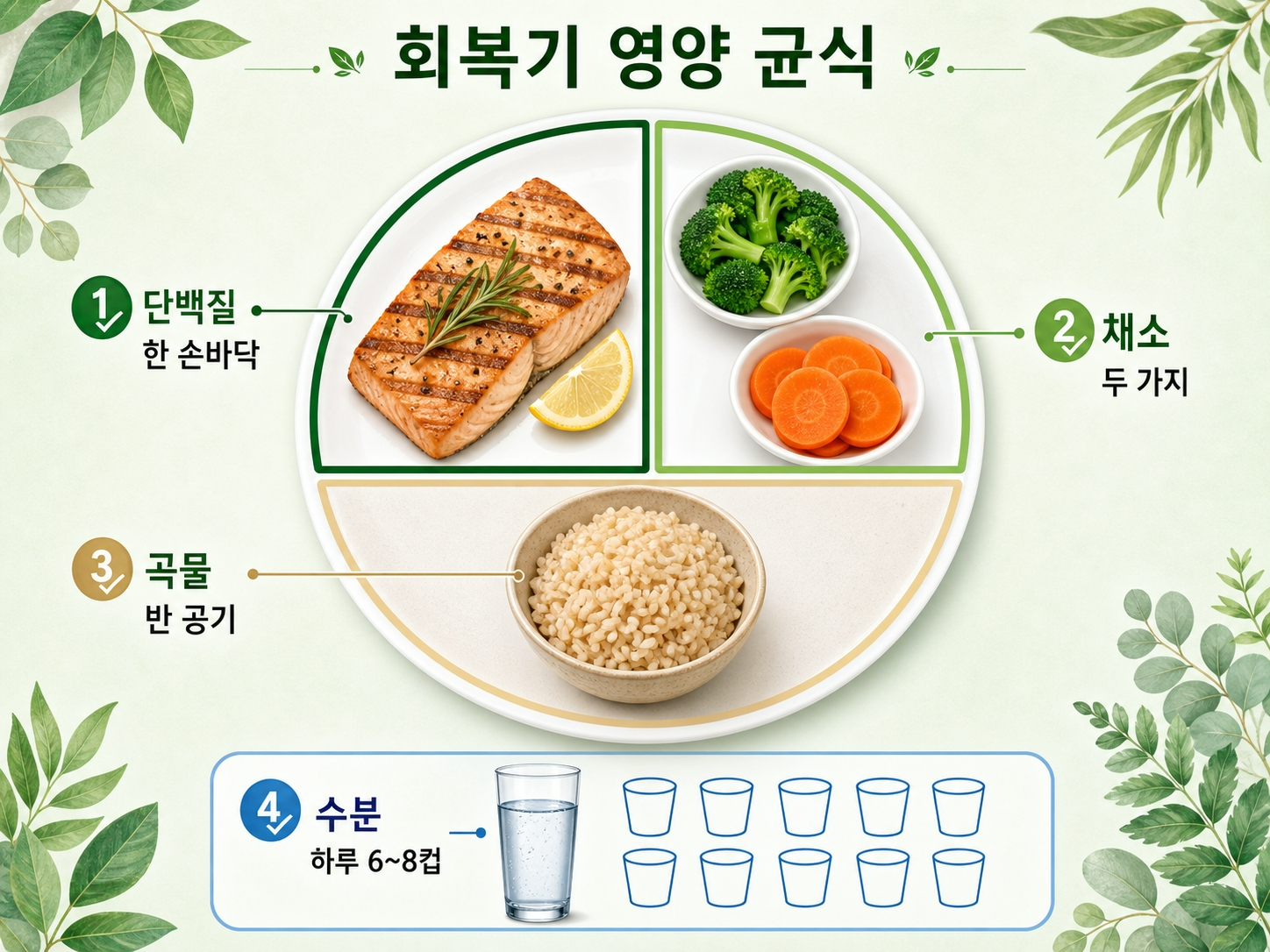 대상포진 회복기 식단 접시 구성