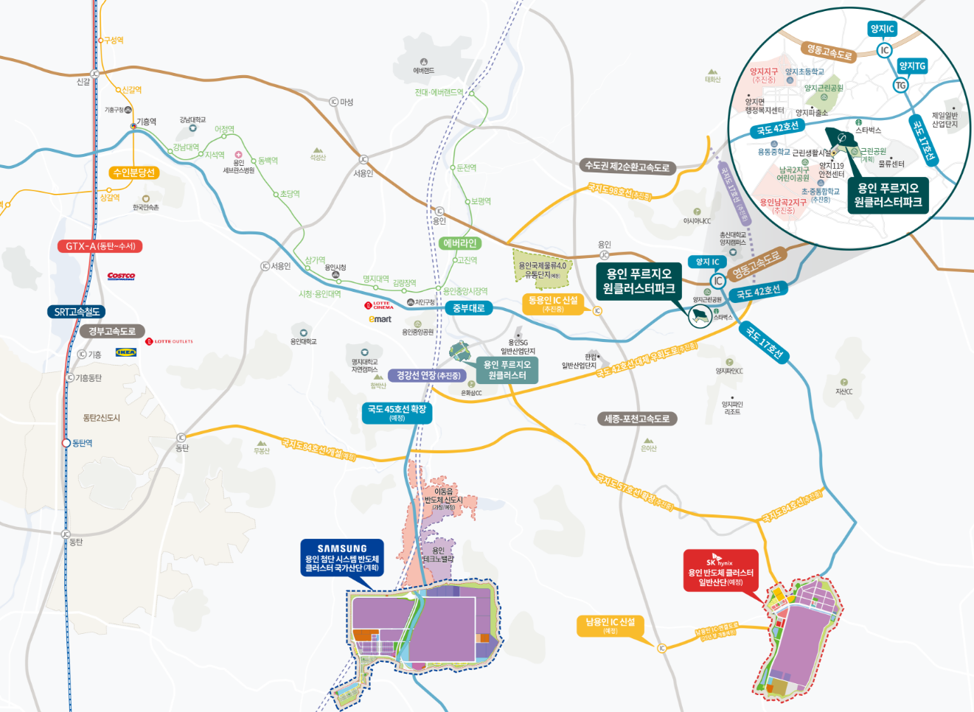 용인 푸르지오 원클러스터파크 위치