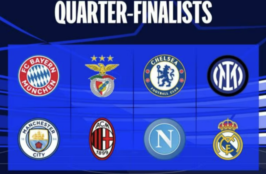 22/23 시즌 UEFA 챔피언스리그 8강 진출 팀 명단