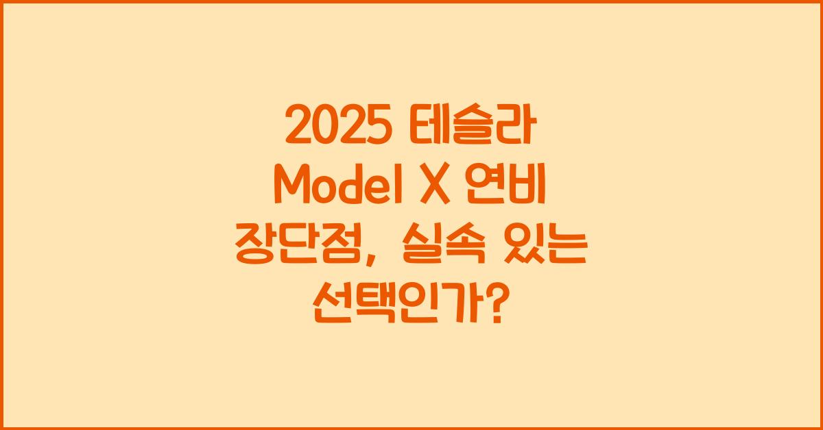 2025 테슬라 Model X 연비 장단점