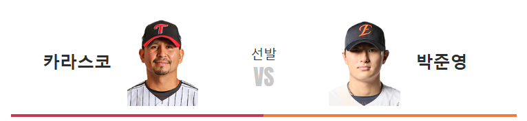 LG 트윈스 한화 이글스 프로야구 중계 일정 카라스코 박준영 투수