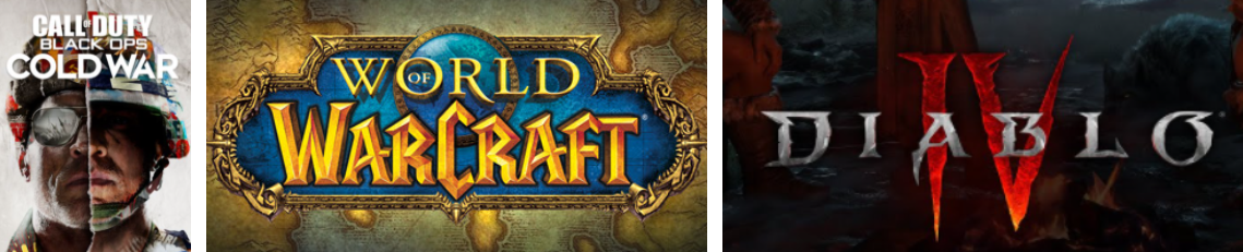 액티비전 블리자드 대표게임들 이미지입니다.