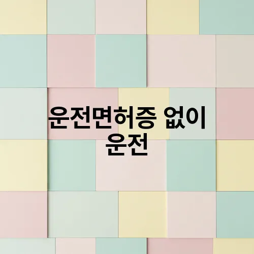 운전면허증 없이 운전