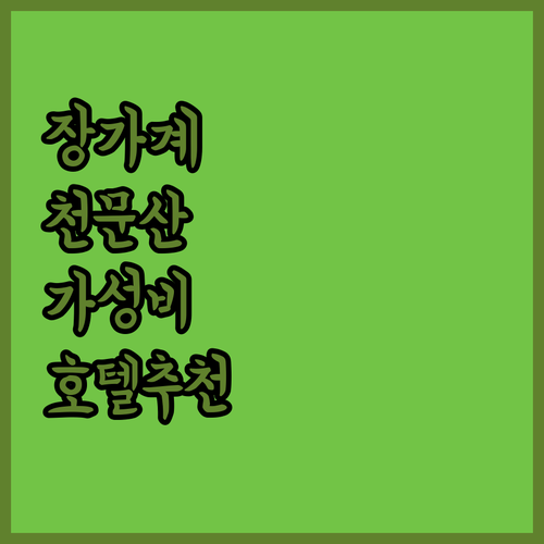장가계 천문산 근처 가성비 호텔 추천