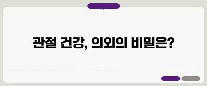 무릎 관절 통증의 원인과 중년 이후 관절 건강을 지키는 방법에 대해 알아보세요.