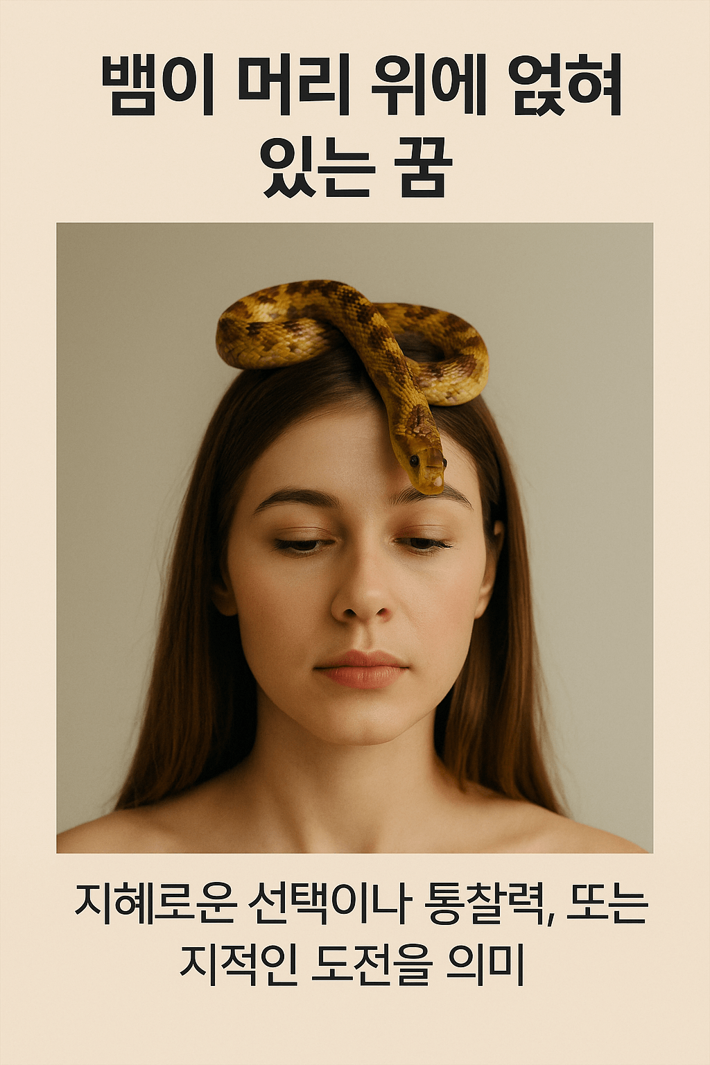 머리위에 앉은 뱀 꿈해몽