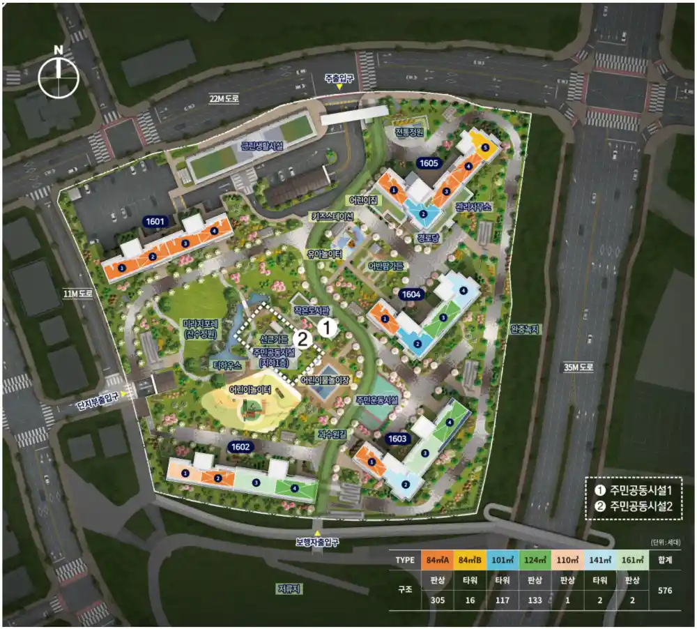 더샵4차 단지배치도