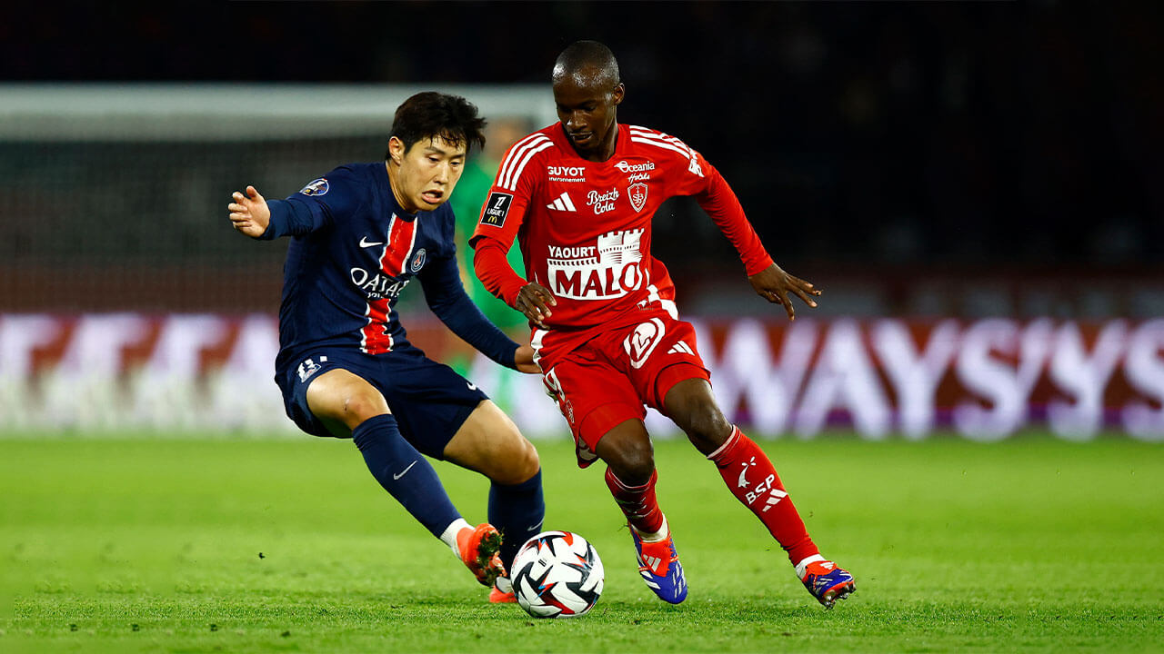 PSG 브레스트 이강인 풀타임 뎀벨레 멀티골