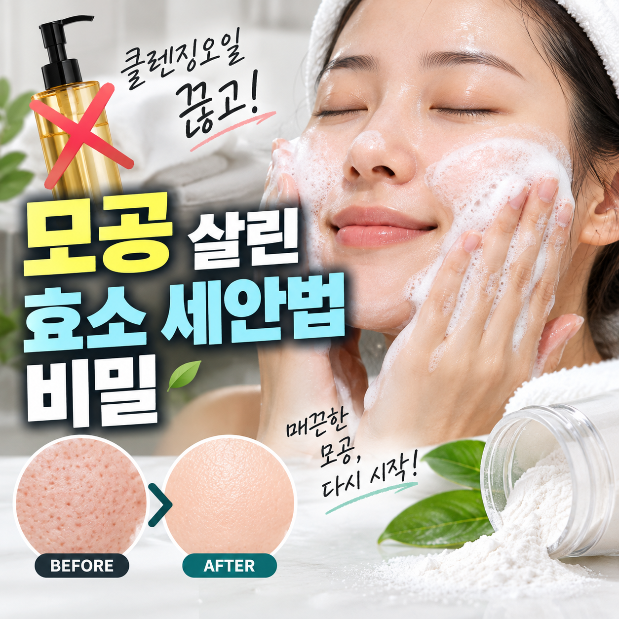 클렌징오일-끊고-모공관리-효소세안법-피부관리