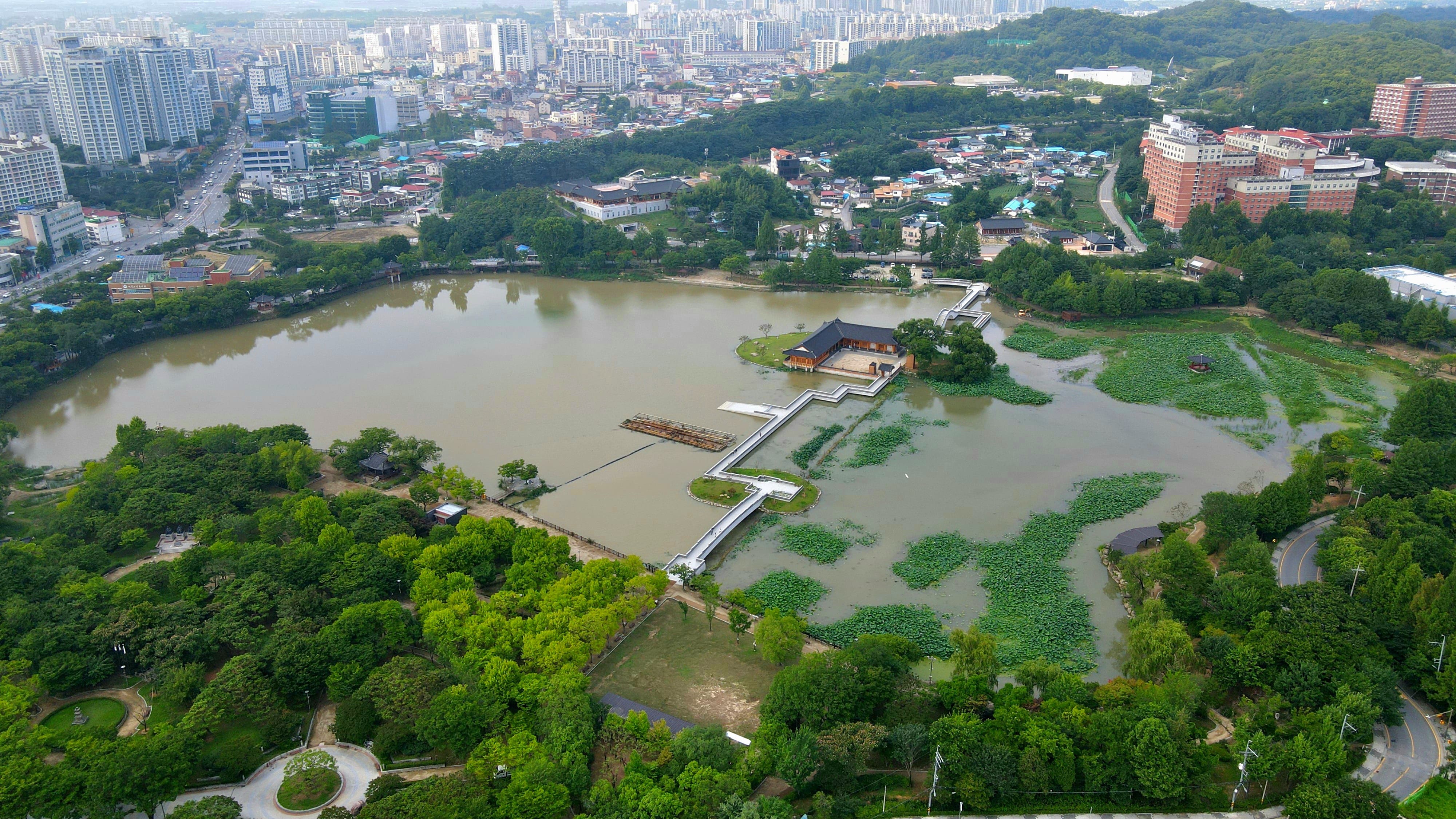전주 덕진공원 드론촬영_현재