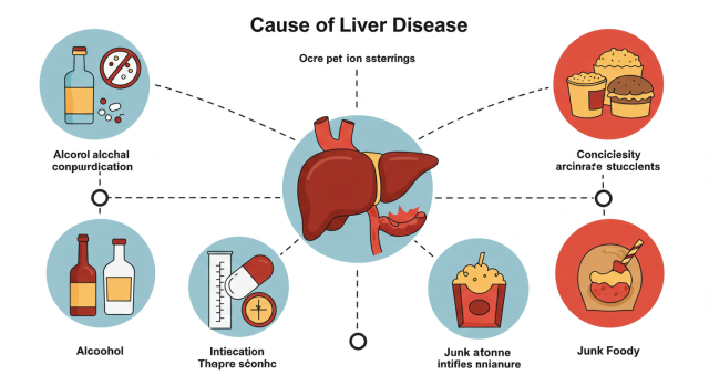 간경화의 원인 술, 약물, 기름진 음식, 비만